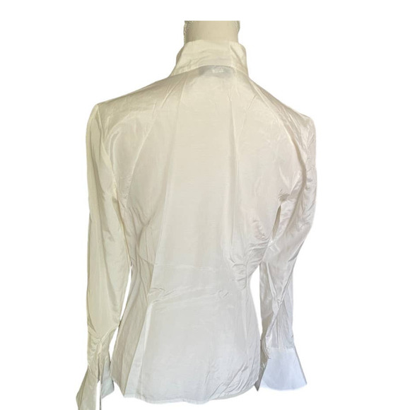 Ideology Womens Flower Applique Button-Up Shirt Blouse Long Sleeve Size 4 White - Picture 2 of 7